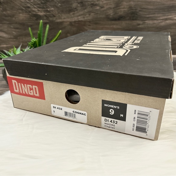 NIB Dingo Dan Post Madre Western Boots Harness Studs Cognac Leather - Picture 14 of 14